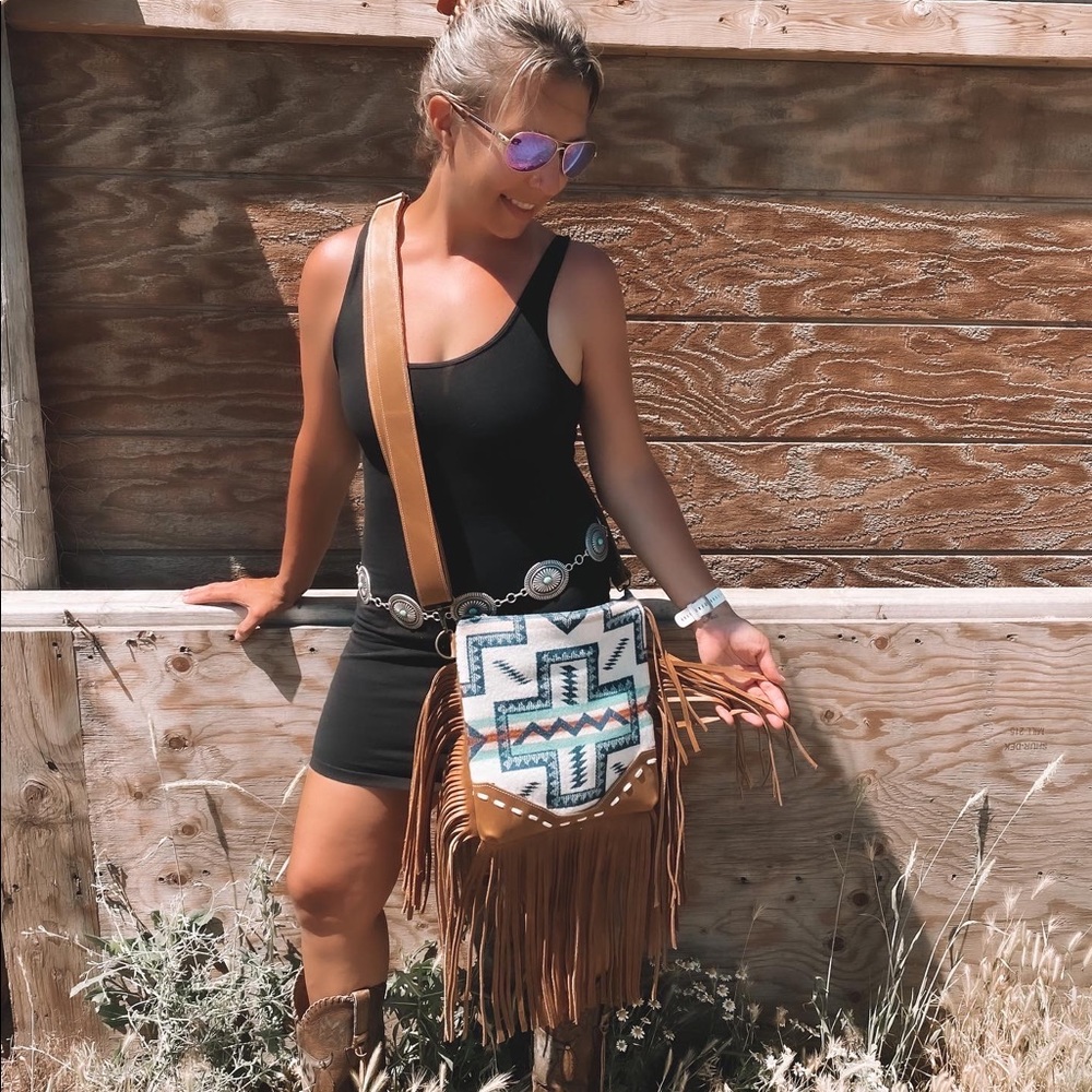Beautiful Pendleton wool and fringe crossbody